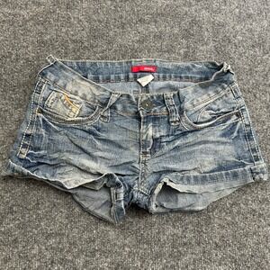 Bongo Denim Shorts Womens Size 1 Blue Low Rise Cuffed Hem Casual Jean Shorts